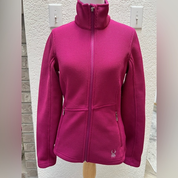 Spyder Endure Hot Pink Full Zip Mid Weight Core Zip Pocket Sweater Jacket Size S - Picture 1 of 13